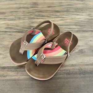 REEF Little Ahi Kids Sandals - Tan Rainbow T9/10